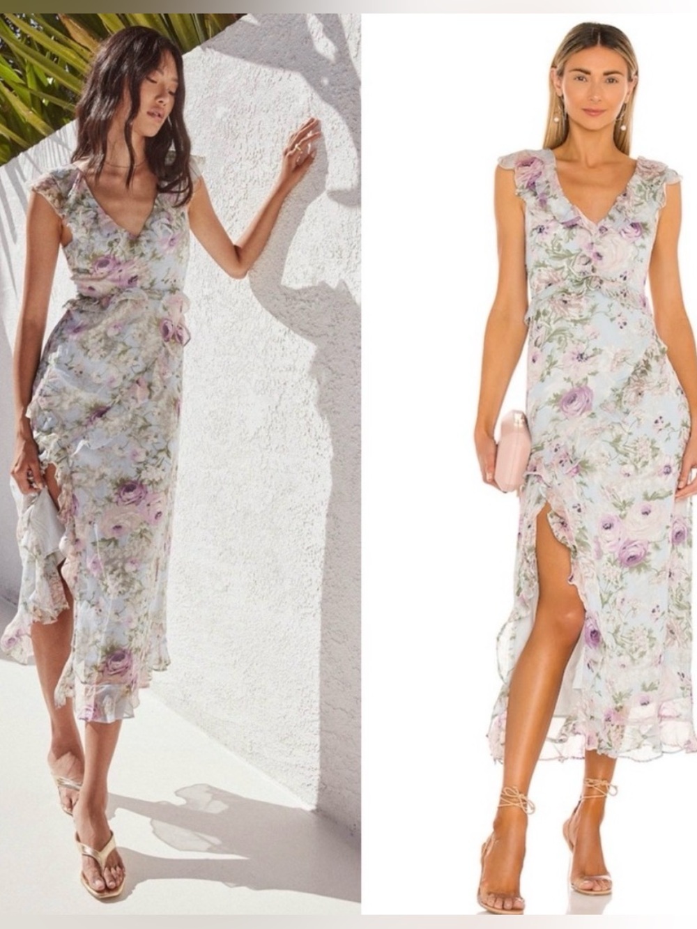 ASTR Tempest Dress in Ivory Lilac Size Medium